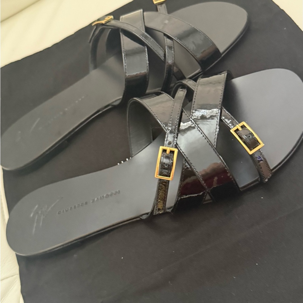 Giuseppe Zanotti Black Patent Sandals